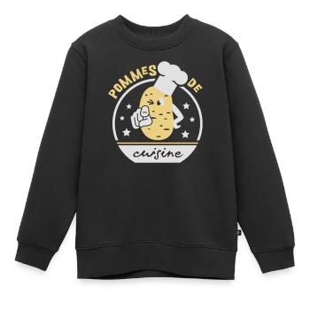 Pommes de cuisine - Kinder Premium Organic Sweatshirt - Schwarz - Vorne - AI Model Kid Female (0cm)