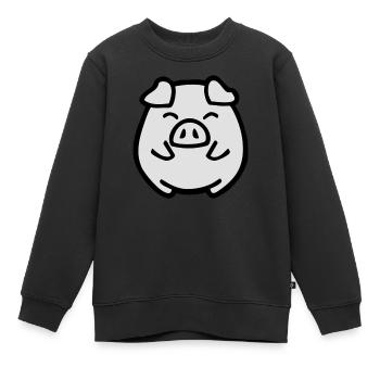 cute pig - Kinder Premium Organic Sweatshirt - Schwarz - Vorne - AI Model Kid Female (0cm)