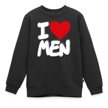 Ich bin schwul Ich liebe Männer - Kinder Premium Organic Sweatshirt - Schwarz - Vorne - AI Model Kid Female (0cm)