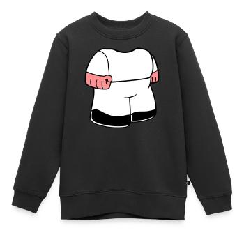 Corps nain petit visage tête comique drôle - Sweat Premium enfant bio - noir - Devant - AI Model Kid Female (0cm)