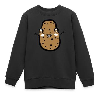 gluecklich klein suess niedlich lustig gesicht arm - Kinder Premium Organic Sweatshirt - Schwarz - Vorne - AI Model Kid Female (0cm)