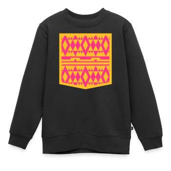 Brusttasche Hipster - Kinder Premium Organic Sweatshirt - Schwarz - Vorne - AI Model Kid Female (0cm)