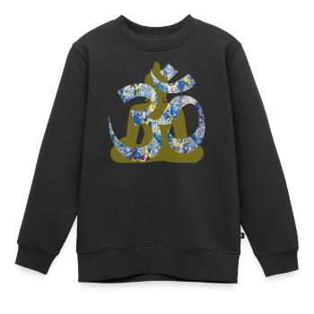 om avec buddha e 205 - Sweat Premium enfant bio - noir - Devant - AI Model Kid Female (0cm)
