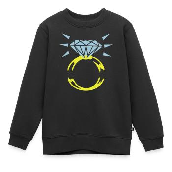 Diamantring / diamond ring (2c) - Kinder Premium Organic Sweatshirt - Schwarz - Vorne - AI Model Kid Female (0cm)