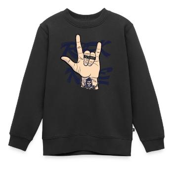 Sons HAND - Sweat Premium enfant bio - noir - Devant - AI Model Kid Female (0cm)