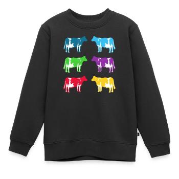 kuh kühe bunt - Kinder Premium Organic Sweatshirt - Schwarz - Vorne - AI Model Kid Female (0cm)