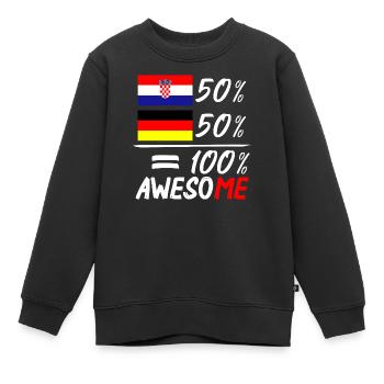 50% Kroatisch 50% Deutsch - Kinder Premium Organic Sweatshirt - Schwarz - Vorne - AI Model Kid Female (0cm)