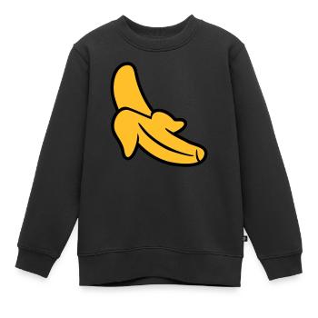 Banane - Sweat Premium enfant bio - noir - Devant - AI Model Kid Female (0cm)