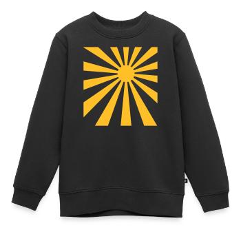 Sonne Strahlen Rechteck Design - Kinder Premium Organic Sweatshirt - Schwarz - Vorne - AI Model Kid Female (0cm)