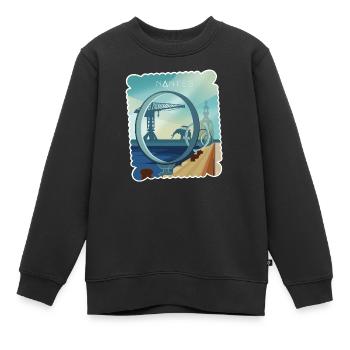 Nantes - Sweat Premium enfant bio - noir - Devant - AI Model Kid Female (0cm)