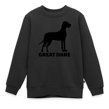 Great Dane - Kids Premium Organic Sweatshirt - black - Front - AI Model Kid Female (0cm)
