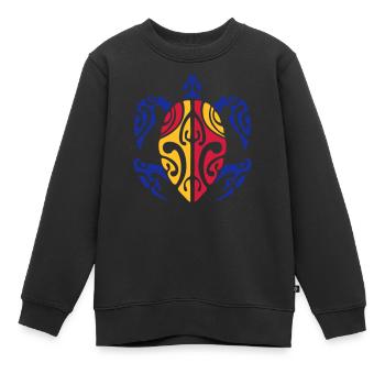 tahiti turtle - Sweat Premium enfant bio - noir - Devant - AI Model Kid Female (0cm)