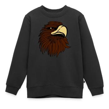 Adler adlerkopf - Kinder Premium Organic Sweatshirt - Schwarz - Vorne - AI Model Kid Female (0cm)