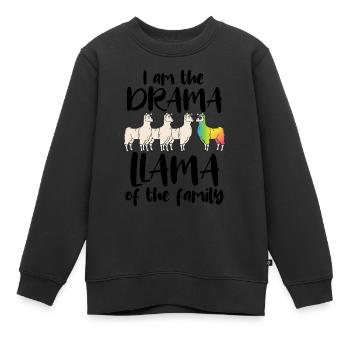 Drame Lama de la famille Drame Lama Rainbow LGBT - Sweat Premium enfant bio - noir - Devant - AI Model Kid Female (0cm)