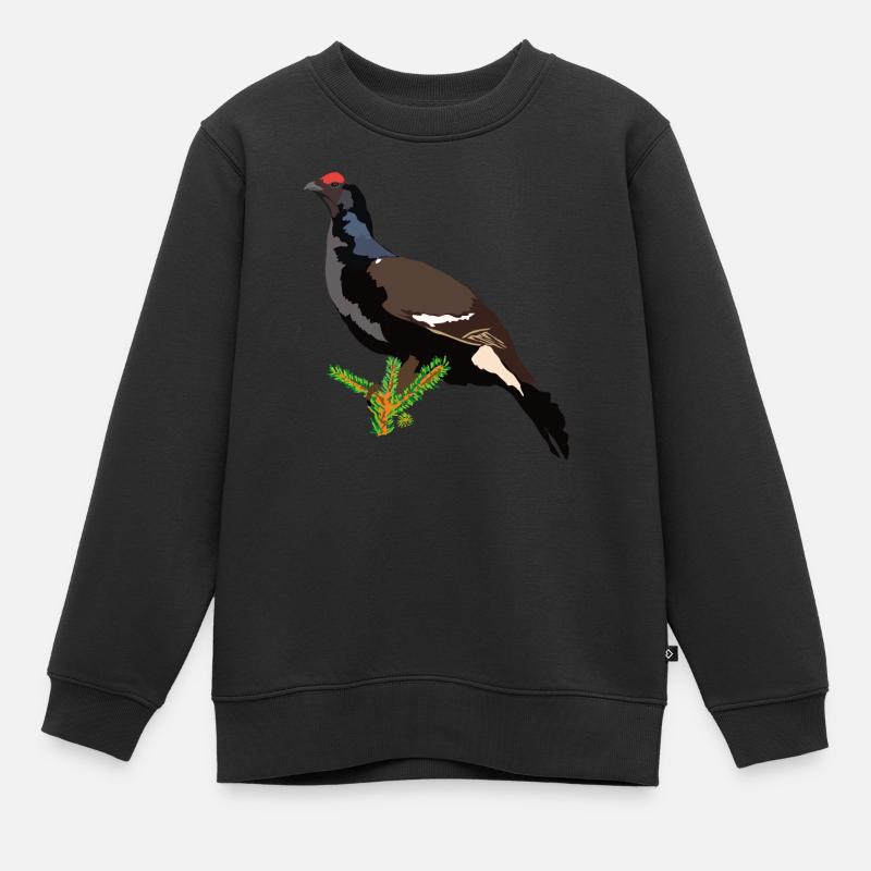 Birkhuhn - Kinder Premium Organic Sweatshirt - Schwarz