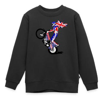 Speedway Driver - United Kingdom - Kinder Premium Organic Sweatshirt - Schwarz - Vorne - AI Model Kid Female (0cm)