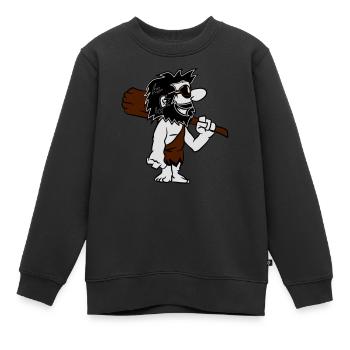 Steinzeitmensch witzig comic sonnenbrille - Kinder Premium Organic Sweatshirt - Schwarz - Vorne - AI Model Kid Female (0cm)