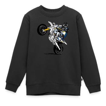 Supermoto - Kinder Premium Organic Sweatshirt - Schwarz - Vorne - AI Model Kid Female (0cm)