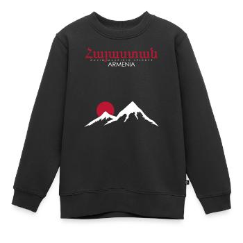 Arménie Arménie - Sweat Premium enfant bio - noir - Devant - AI Model Kid Female (0cm)