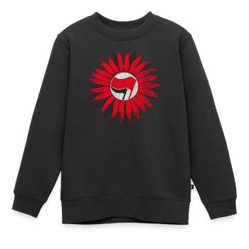 Tournesol Antifa - Sweat Premium enfant bio - noir - Devant - AI Model Kid Female (0cm)