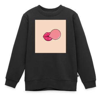 masque de drôle de visage bulle bulle de gomme - Sweat Premium enfant bio - noir - Devant - AI Model Kid Female (0cm)