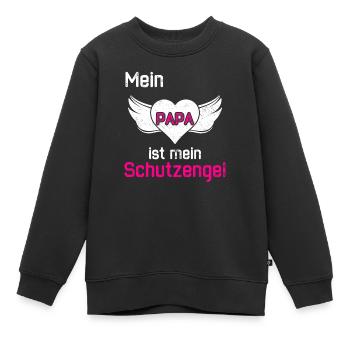 Mein Papa Ist Mein Schutzengel - Kinder Premium Organic Sweatshirt - Schwarz - Vorne - AI Model Kid Female (0cm)