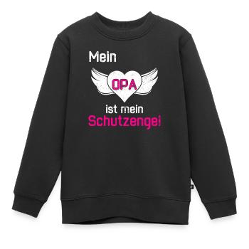 Mein Opa Ist Mein Schutzengel - Kinder Premium Organic Sweatshirt - Schwarz - Vorne - AI Model Kid Female (0cm)