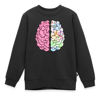 CREATIVE BRAIN - Kids Premium Organic Sweatshirt - black - Front - AI Model Kid Female (0cm)