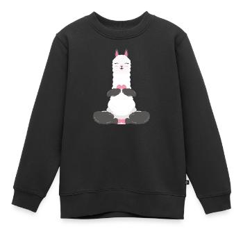 Lama Yoga llamaste - Kinder Premium Organic Sweatshirt - Schwarz - Vorne - AI Model Kid Female (0cm)