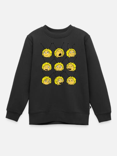 Biene Maja Gesichter - Kinder Premium Organic Sweatshirt - Schwarz