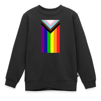 Homosexuell Stolz Regenbogenfahne - Kinder Premium Organic Sweatshirt - Schwarz - Vorne - AI Model Kid Female (0cm)