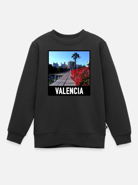 Pont de fleurs à Valence - Sweat Premium enfant bio - noir