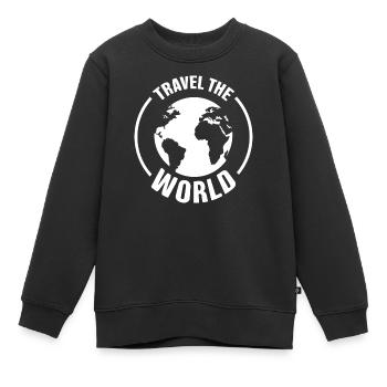 Travel the World - Kinder Premium Organic Sweatshirt - Schwarz - Vorne - AI Model Kid Female (0cm)