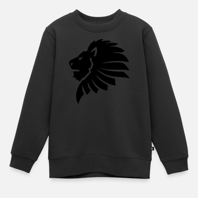 Lion - Sweat Premium enfant bio - noir
