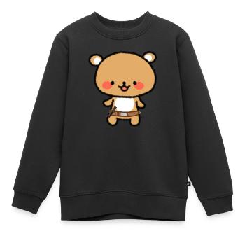 Bär mit eingeklappten Lichtschwert - Kinder Premium Organic Sweatshirt - Schwarz - Vorne - AI Model Kid Female (0cm)
