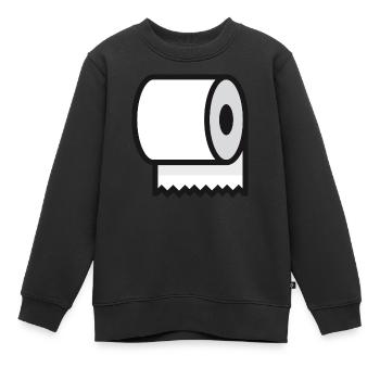 Papier toilette papier toilette rouleau papier toilette - Sweat Premium enfant bio - noir - Devant - AI Model Kid Female (0cm)
