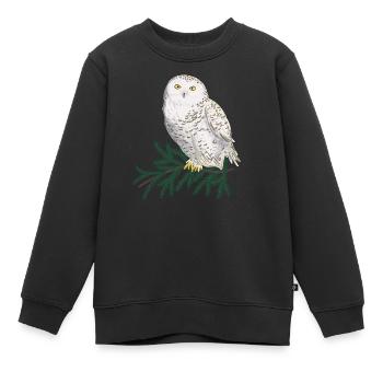 Harfang des neiges dans la forêt - Sweat Premium enfant bio - noir - Devant - AI Model Kid Female (0cm)