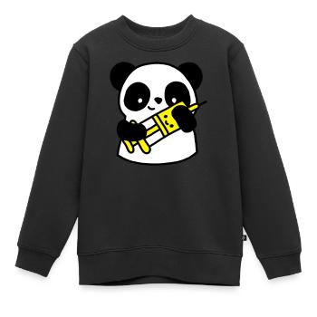 Panda Krankenschwester mit Spritze - Kinder Premium Organic Sweatshirt - Schwarz - Vorne - AI Model Kid Female (0cm)