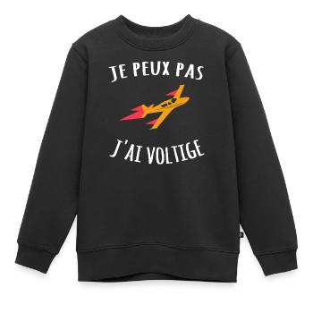 Je peux pas j'ai voltige - Sweat Premium enfant bio - noir - Devant - AI Model Kid Female (0cm)