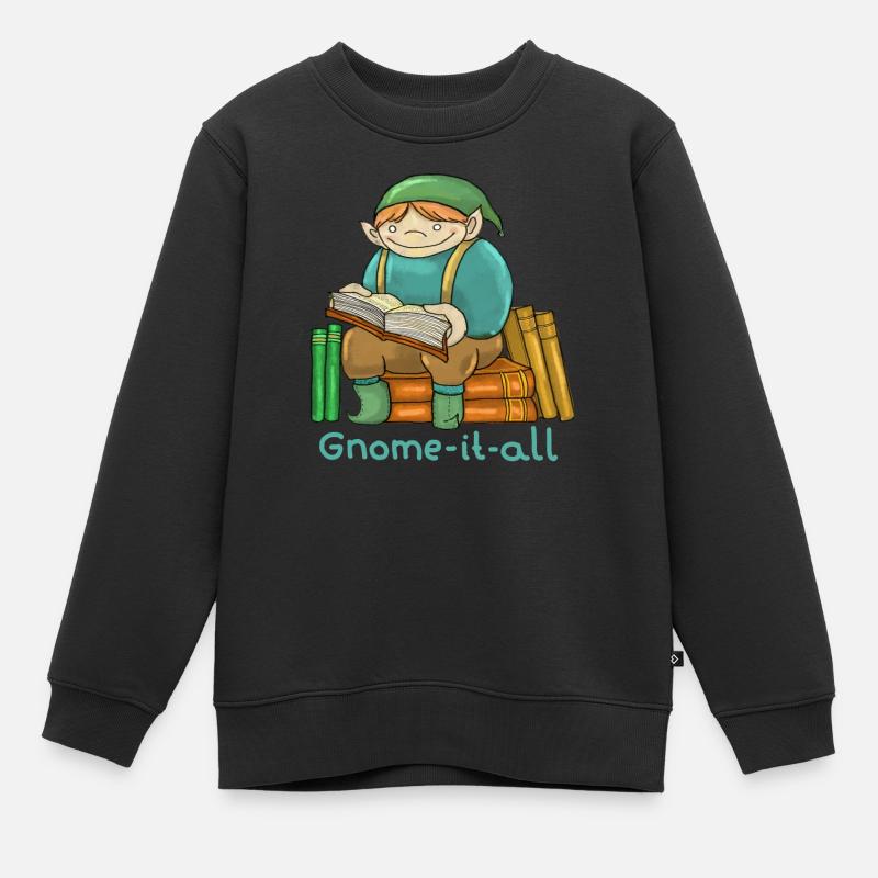 The Gnome That Knows-it-all - Sweat Premium enfant bio - noir