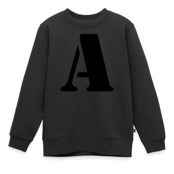 point a) - Sweat Premium enfant bio - noir - Devant - AI Model Kid Female (0cm)
