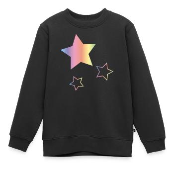 Arc-en-ciel Étoiles - Sweat Premium enfant bio - noir - Devant - AI Model Kid Female (0cm)