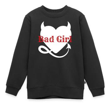 Bad Girl - Kinder Premium Organic Sweatshirt - Schwarz - Vorne - AI Model Kid Female (0cm)