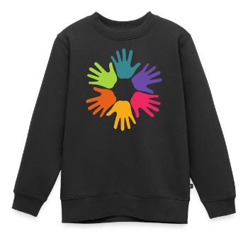 Pride Regenbogenfahne Pride Parade LGBT - Kinder Premium Organic Sweatshirt - Schwarz - Vorne - AI Model Kid Female (0cm)