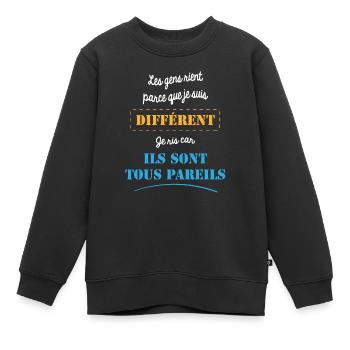 Handicapé - Sweat Premium enfant bio - noir - Devant - AI Model Kid Female (0cm)
