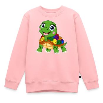 arc-en-ciel tortue lgbt tortue aquatique animal - Sweat Premium enfant bio - rose - Devant - AI Model Kid Female (0cm)