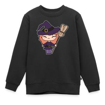 Hexe - Kinder Premium Organic Sweatshirt - Schwarz - Vorne - AI Model Kid Female (0cm)