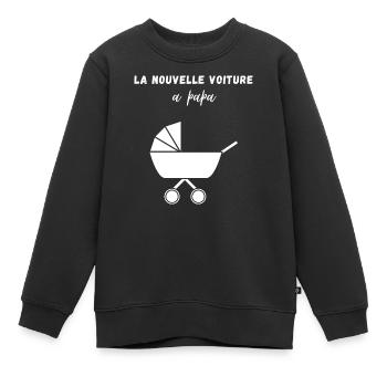 La nouvelle voiture a papa - Sweat Premium enfant bio - noir - Devant - AI Model Kid Female (0cm)