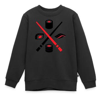 Sushi Logo - Sweat Premium enfant bio - noir - Devant - AI Model Kid Female (0cm)