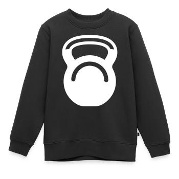 Hantel gewichte icon - Kinder Premium Organic Sweatshirt - Schwarz - Vorne - AI Model Kid Female (0cm)